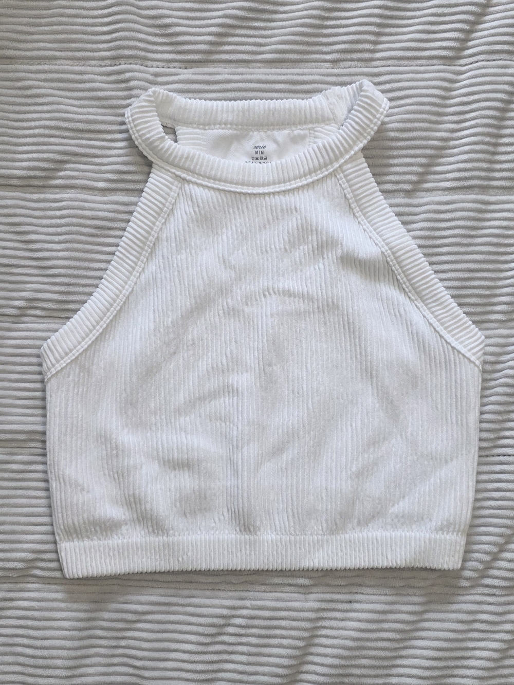 aerie White Ribbed Waistband Cozy Pullover